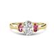1 - Gemma 8x6 mm Oval Cut Lab Grown Diamond and Pink Tourmaline Trellis Three Stone Engagement Ring 