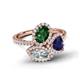 7 - Sienna 3.28 ctw Multi Shape Oval Created Blue Sapphire, Heart Peridot & Marquise Lab Grown Diamond Three Stone Engagement Ring 