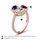 5 - Sienna 3.28 ctw Multi Shape Oval Created Blue Sapphire, Heart Red Garnet & Marquise Lab Grown Diamond Three Stone Engagement Ring 