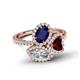 6 - Sienna 3.28 ctw Multi Shape Oval Created Blue Sapphire, Heart Red Garnet & Marquise Lab Grown Diamond Three Stone Engagement Ring 