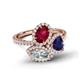 6 - Sienna 3.66 ctw Multi Shape Oval Created Ruby, Heart Created Blue Sapphire & Marquise Lab Grown Diamond Three Stone Engagement Ring 