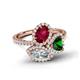 6 - Sienna 3.51 ctw Multi Shape Oval Created Ruby, Heart Created Emerald & Marquise Lab Grown Diamond Three Stone Engagement Ring 