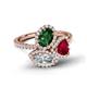 6 - Sienna 3.18 ctw Multi Shape Oval Created Emerald, Heart Created Blue Sapphire & Marquise Lab Grown Diamond Three Stone Engagement Ring 