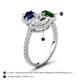 5 - Sienna 3.28 ctw Multi Shape Oval Created Blue Sapphire, Heart Created Emerald & Marquise Lab Grown Diamond Three Stone Engagement Ring 