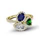 6 - Sienna 3.28 ctw Multi Shape Oval Created Blue Sapphire, Heart Created Emerald & Marquise Lab Grown Diamond Three Stone Engagement Ring 