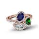 6 - Sienna 3.28 ctw Multi Shape Oval Created Blue Sapphire, Heart Created Emerald & Marquise Lab Grown Diamond Three Stone Engagement Ring 