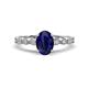 1 - Renea 1.02 ctw Blue Sapphire Oval cut (7x5 mm) With accented Diamonds Engagement Ring  
