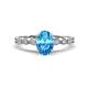 1 - Renea 1.12 ctw Blue Topaz Oval cut (7x5 mm) With accented Diamonds Engagement Ring  