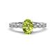 1 - Renea 1.02 ctw Peridot Oval cut (7x5 mm) With accented Diamonds Engagement Ring  