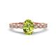 1 - Renea 1.02 ctw Peridot Oval cut (7x5 mm) With accented Diamonds Engagement Ring  