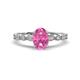 1 - Renea 1.12 ctw Pink Sapphire Oval cut (7x5 mm) With accented Diamonds Engagement Ring  