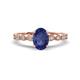 1 - Renea 0.79 ctw Iolite Oval cut (7x5 mm) With accented Diamonds Engagement Ring  