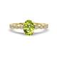 1 - Renea 1.02 ctw Peridot Oval cut (7x5 mm) With accented Diamonds Engagement Ring  
