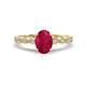1 - Renea 1.02 ctw Ruby Oval cut (7x5 mm) With accented Diamonds Engagement Ring  
