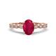 1 - Renea 1.02 ctw Ruby Oval cut (7x5 mm) With accented Diamonds Engagement Ring  