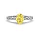 1 - Renea 1.12 ctw Yellow Sapphire Oval cut (7x5 mm) With accented Diamonds Engagement Ring  