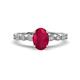 1 - Renea 1.02 ctw Ruby Oval cut (7x5 mm) With accented Diamonds Engagement Ring  