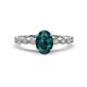 1 - Renea 1.12 ctw London Blue Topaz Oval cut (7x5 mm) With accented Diamonds Engagement Ring  