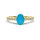1 - Renea 0.82 ctw Turquoise Oval cut (7x5 mm) With accented Diamonds Engagement Ring  