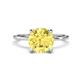 1 - Morgan 2.65 ctw Center Created Yellow Sapphire with Prong Studded Natural Diamond Solitaire Plus Engagement Ring 