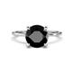 1 - Morgan 3.15 ctw Center Black Diamond with Prong Studded Natural Diamond Solitaire Plus Engagement Ring 