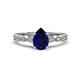 1 - Renea 1.62 ctw Blue Sapphire Pear Shape (8x5 mm) With accented Diamonds Engagement Ring 