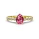 1 - Renea 0.92 ctw Pink Tourmaline Pear Shape (8x5 mm) With accented Diamonds Engagement Ring 