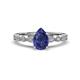 1 - Renea 0.80 ctw Iolite Pear Shape (8x5 mm) With accented Diamonds Engagement Ring 