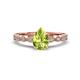 1 - Renea 1.07 ctw Peridot Pear Shape (8x5 mm) With accented Diamonds Engagement Ring 