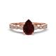 1 - Renea 1.22 ctw Red Garnet Pear Shape (8x5 mm) With accented Diamonds Engagement Ring 