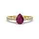 1 - Renea 1.22 ctw Rhodolite Garnet Pear Shape (8x5 mm) With accented Diamonds Engagement Ring 