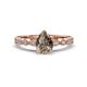1 - Renea 0.87 ctw Smoky Quartz Pear Shape (8x5 mm) With accented Diamonds Engagement Ring 