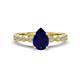 1 - Renea 1.62 ctw Blue Sapphire Pear Shape (8x5 mm) With accented Diamonds Engagement Ring 