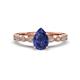 1 - Renea 0.80 ctw Iolite Pear Shape (8x5 mm) With accented Diamonds Engagement Ring 