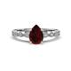 1 - Renea 1.22 ctw Red Garnet Pear Shape (8x5 mm) With accented Diamonds Engagement Ring 