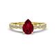 1 - Renea 1.47 ctw Ruby Pear Shape (8x5 mm) With accented Diamonds Engagement Ring 