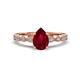 1 - Renea 1.47 ctw Ruby Pear Shape (8x5 mm) With accented Diamonds Engagement Ring 