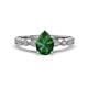 1 - Renea 1.12 ctw Emerald Pear Shape (8x5 mm) With accented Diamonds Engagement Ring 