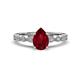 1 - Renea 1.47 ctw Ruby Pear Shape (8x5 mm) With accented Diamonds Engagement Ring 