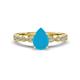 1 - Renea 0.57 ctw Turquoise Pear Shape (8x5 mm) With accented Diamonds Engagement Ring 