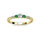 4 - Tresu Diamond and Emerald Three Stone Ring  