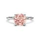 1 - Morgan 1.35 ctw Center Morganite with Prong Studded Natural Diamond Solitaire Plus Engagement Ring 