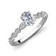 3 - Renea 0.87 ctw IGI Certified Lab Grown Diamond Oval cut (7x5 mm) With accented Diamonds Engagement Ring 