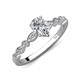 4 - Renea 1.02 ctw IGI Certified Lab Grown Diamond Pear Shape (8x6 mm) With accented Diamonds Engagement Ring 