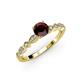 4 - Renea 0.89 ctw Red Garnet (5.80 mm) with accented Diamonds Engagement Ring 