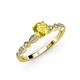 4 - Renea 0.87 ctw Yellow Sapphire (5.80 mm) with accented Diamonds Engagement Ring 