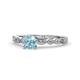 7 - Renea 0.82 ctw Aquamarine (5.80 mm) with accented Diamonds Engagement Ring 