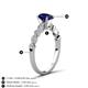 4 - Renea 1.62 ctw Blue Sapphire Pear Shape (8x5 mm) With accented Diamonds Engagement Ring 