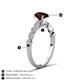 4 - Renea 1.22 ctw Red Garnet Pear Shape (8x5 mm) With accented Diamonds Engagement Ring 