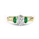 1 - Gemma 8x6 mm Oval Cut Lab Grown Diamond and Emerald Trellis Three Stone Engagement Ring 